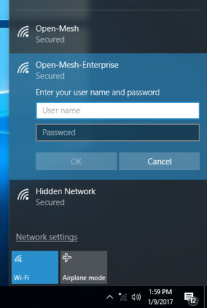 Wi-Fi security, enterprise mode
